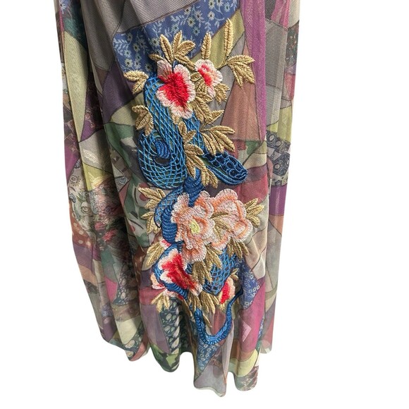 NWT Johnny Was Embroidered Cassia Mesh with Slip Dress Large Midi Art Fairy Boho - Picture 5 of 10